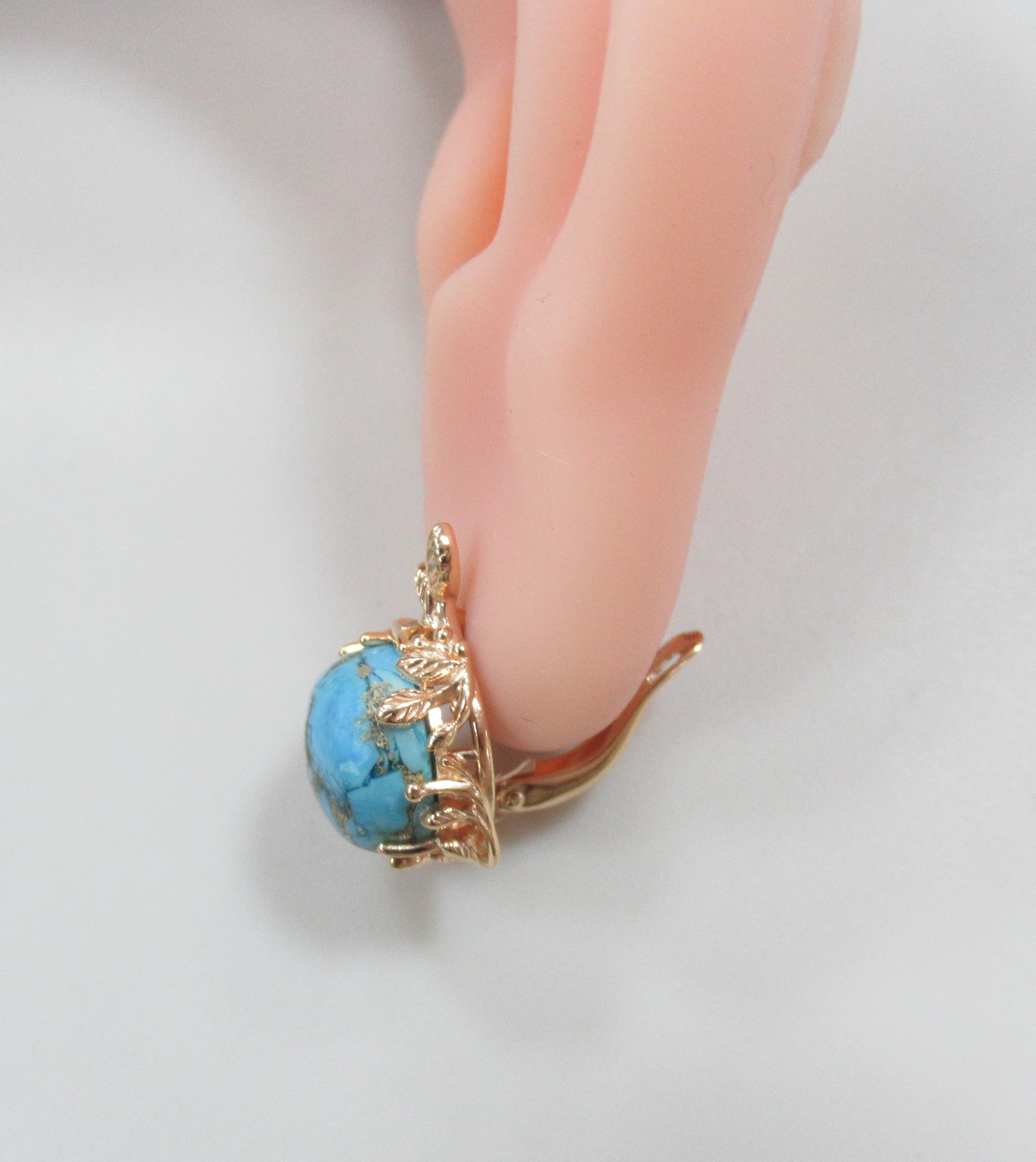 Серебряные серьги с бирюзой